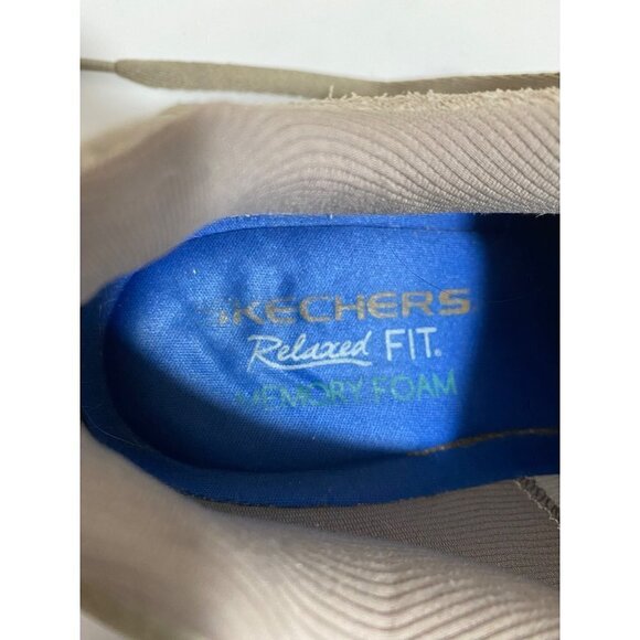 Skechers Relaxed Fit Memory Foam Taupe Leather Sneaker Walking Shoe Women's 7 - Picture 8 of 9